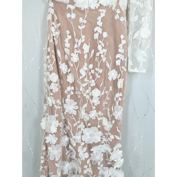 NWT ELLIATT Ellery 3D Flower Gown in Ivory & Nude $846 - Picture 11 of 16